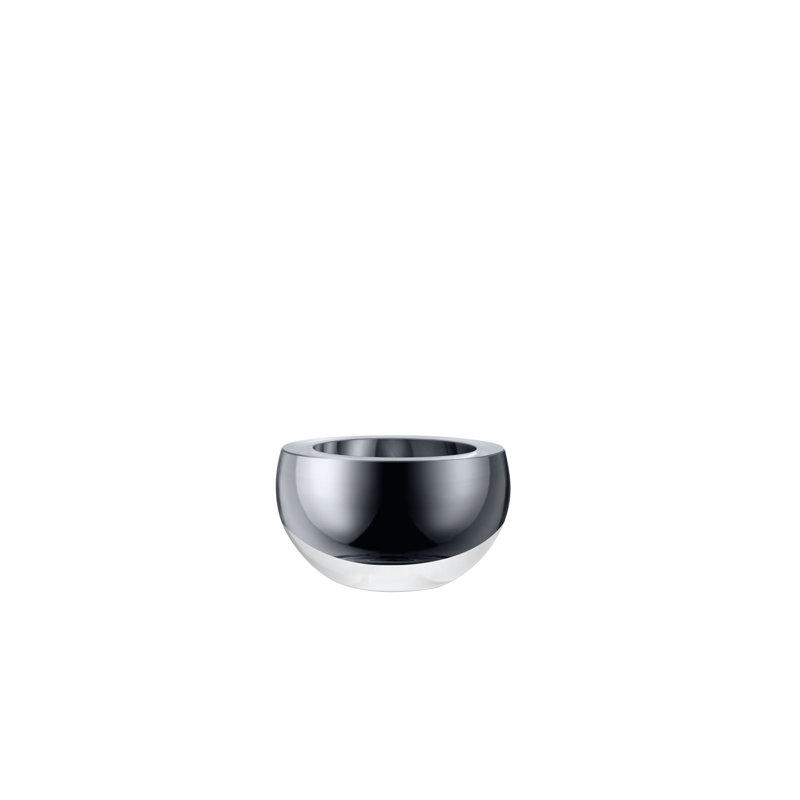 Host Handmade Glass Decorative Bowl, Platinum, 2.17" H x 3.74" W x 3.74" D