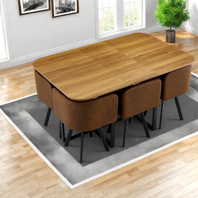 Ensembles de table de salle à manger modernes, peu encombrants, en bois aggloméré et en métal, pour la cuisine et les petits espaces