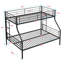 Lit superposé simple au-dessus d'un lit double en métal - aucun sommier nécessaire, rangement de 13 po sous le lit, assemblage facile avec instructions / outils, structure en acier robuste et escalier sécuritaire, conception empilée peu encombrante pour la chambre des enfants