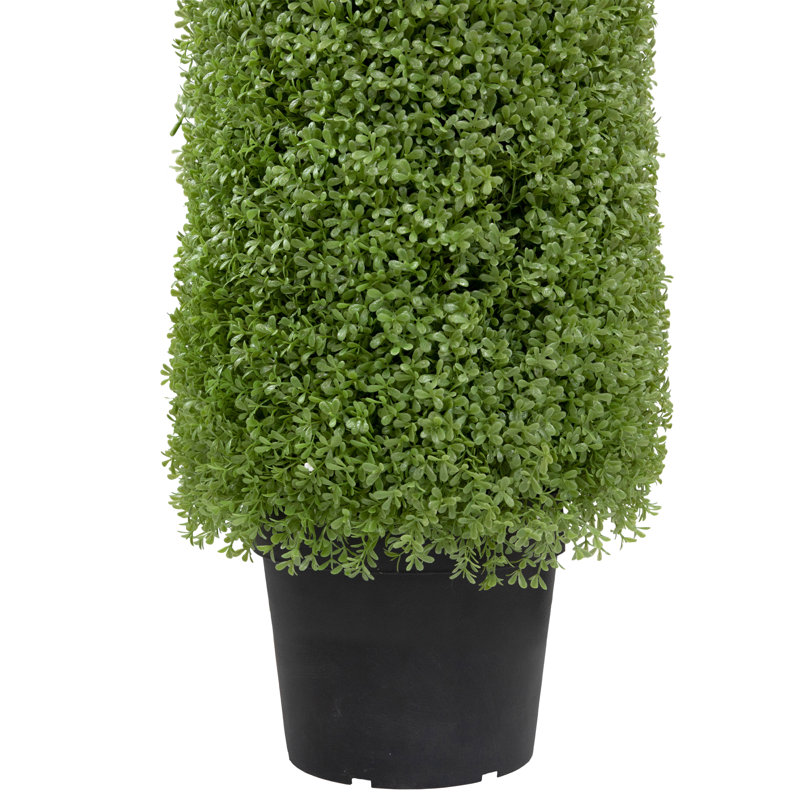 Topiaire cône artificiel avec pot rond non éclairé, H 72 po x l 15 po x P 15 po