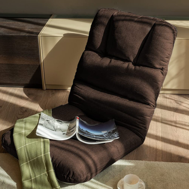 Latitude Run® Adjustable Reclining Floor Game Chair, Coffee