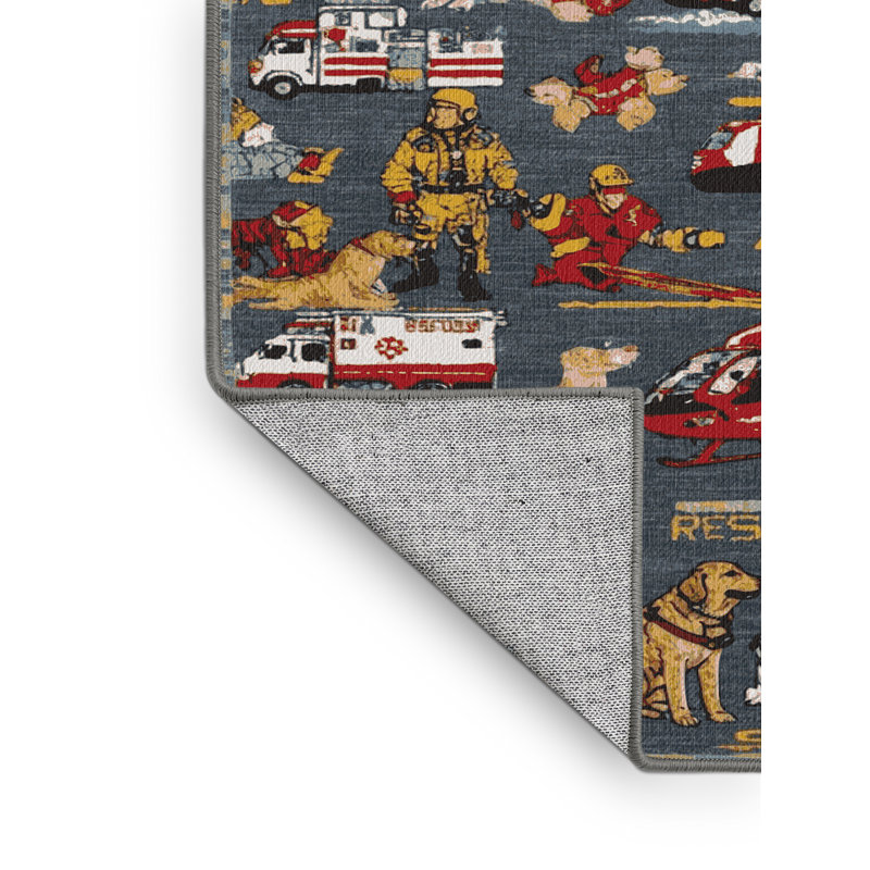 Tapis de transport gris lavable à la machine, Carré 7 pi