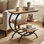 Table de bout industrielle en forme de C avec tablettes à 3 niveaux, petite table d'appoint pour salon, chambre à coucher et table de chevet