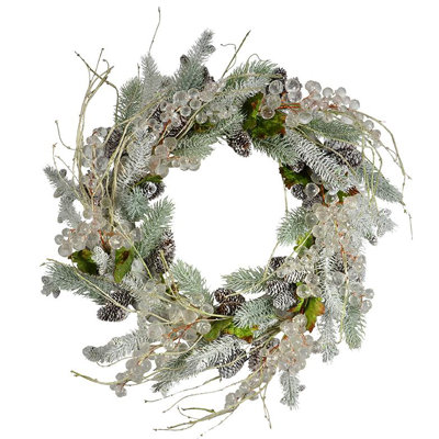 Couronne en plastique/verre/verre/câblé en cristal et en pin 20 po
