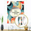 Saidy motifs géométriques ondulés orange et vert - miroir mural unique bord de mer, miroir nautique, impression d'art en métal-813199729
