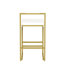 Tabourets de bar modernes (lot de 2) avec sièges rembourrés en mousse, pieds dorés et forme carrée, parfaits pour les îlots de cuisine. Couleur blanc crème doré. Confortables pour recevoir au quotidien.