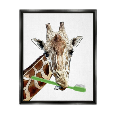 " Giraffe Green Toothbrush Bathroom " by Annalisa Latella