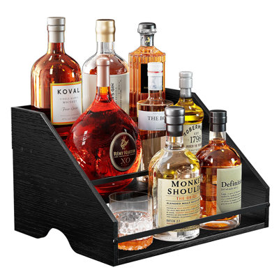 9 Bottle Wine Bottle Rack Black