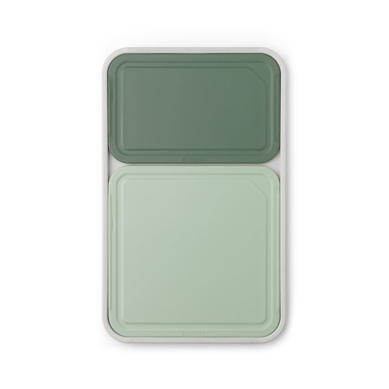 Green and Light Green Plastic Rectangular Cutting Board Set