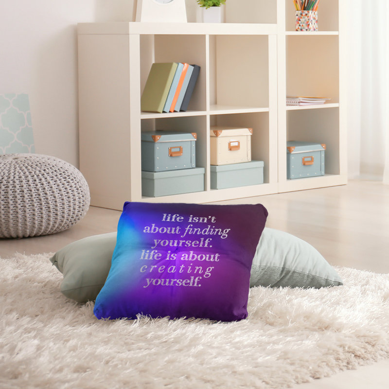 Coussin intérieur / extérieur Créant vous-même, Bleu / Mauve, 26 po x 26 po