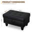 Banc repose-pieds rectangulaire avec couvercle à charnière, repose-pieds en similicuir pour le salon, la chambre à coucher, le vestibule, 28,5 po x 19 po x 17,5 po-1081251193