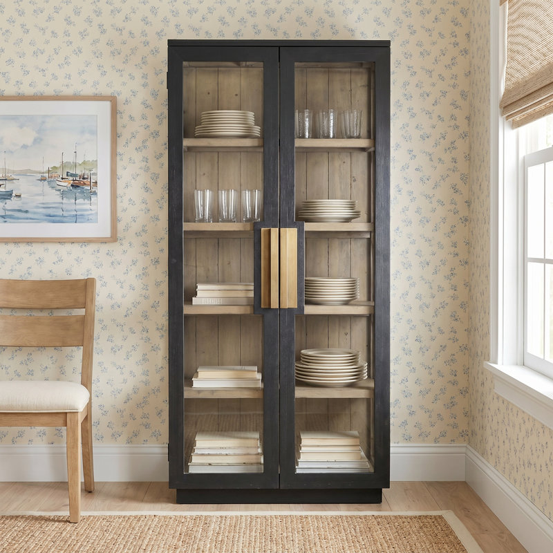 Landin Larson Reclaimed Pine Wood Cabinet, Black