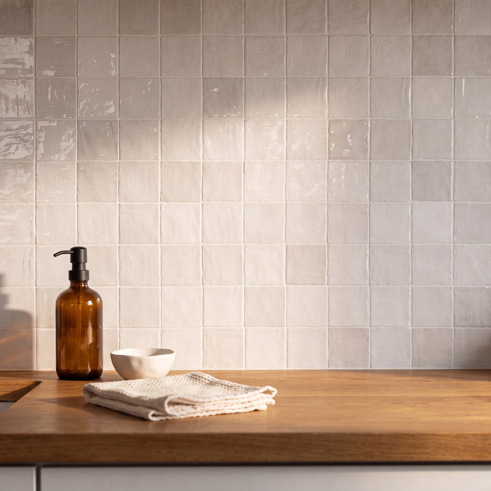 Karma 4" x 4" Glazed Ceramic Wall Tile (5.38 Sq. Ft. / Case), White