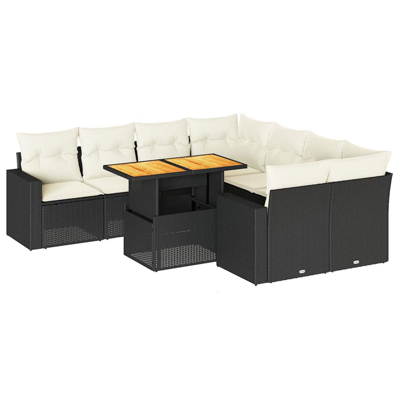 Ensemble de canapé de jardin modulaire en rotin PE 9 pièces Vidaxl