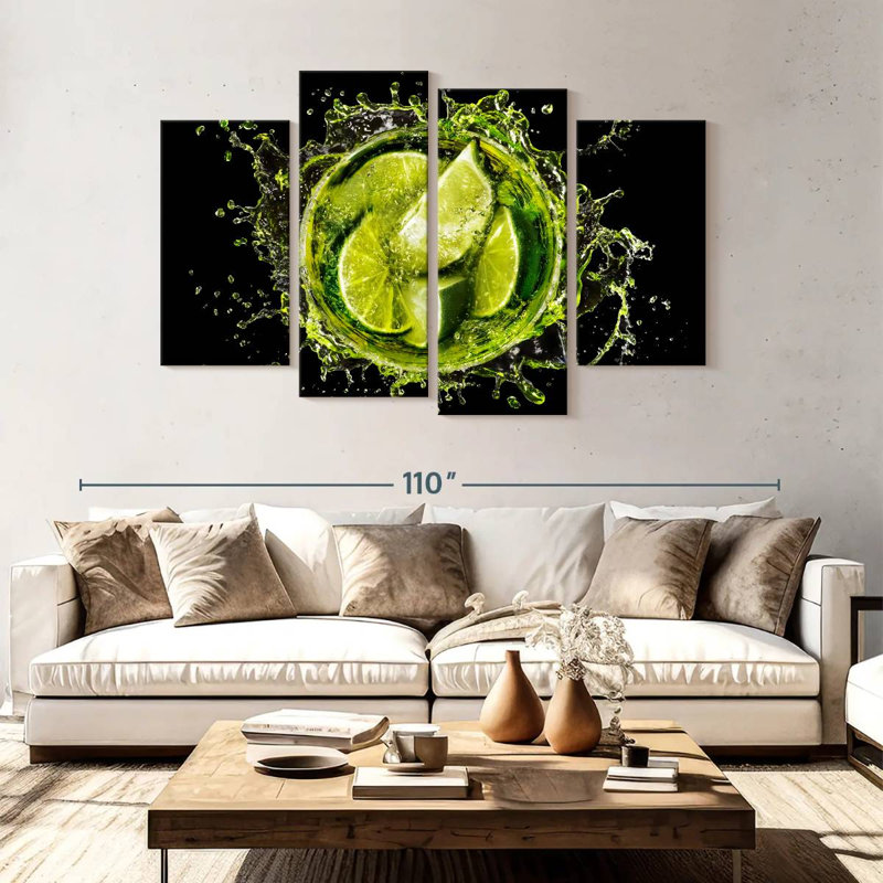 Yarlin Lime Cocktail Splash, 54" H x 84" W
