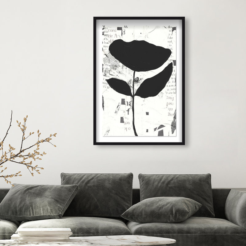 Single Tulip Print by Oliver Gal, 25.5"H x 17.5"W, Black Shadowbox