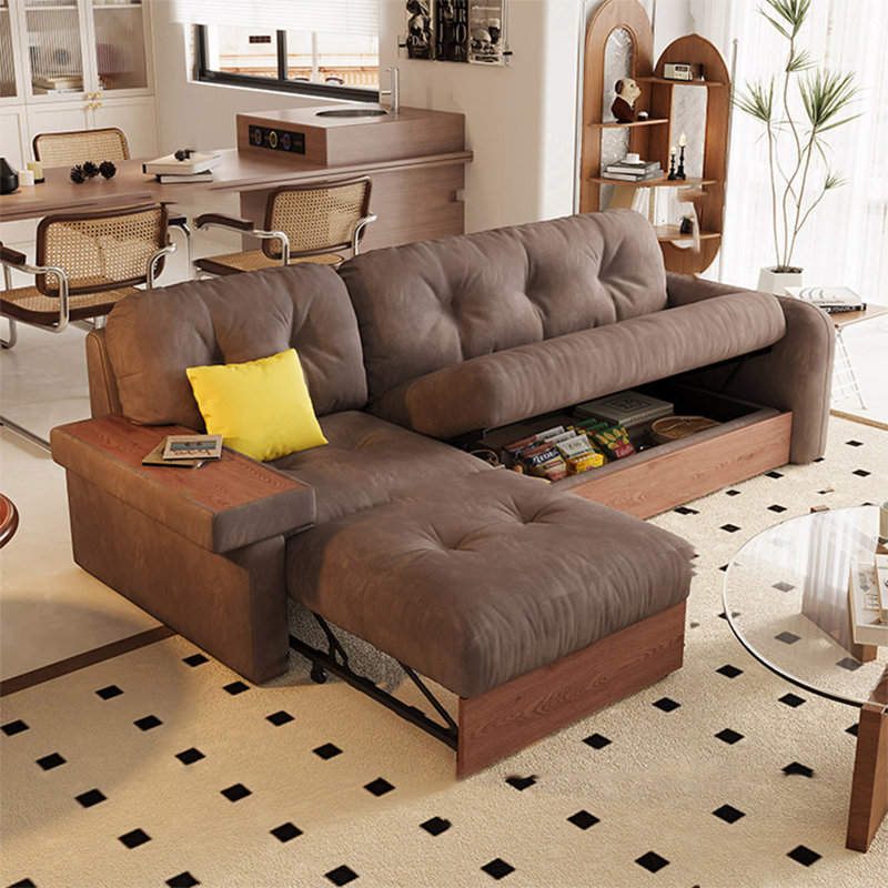 Causeuse à coussin 100% polyester Coffee