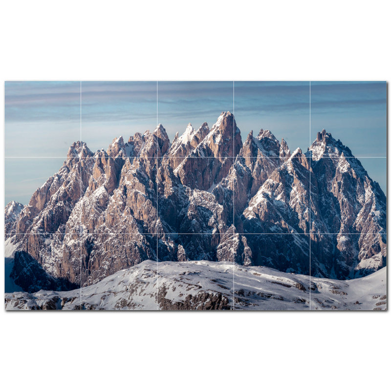 Murale décorative en céramique 12 po x 12 po Mountains Photo