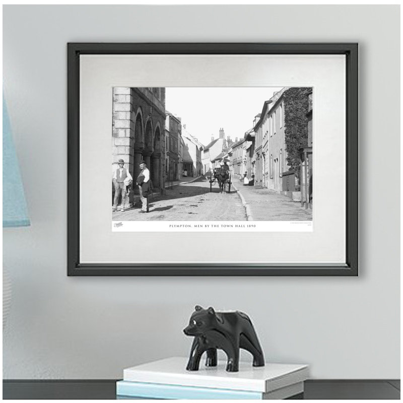 Plympton, Men By The Town Hall 1890 by Francis Frith - Single Picture Frame Print, 28cm H x 36cm W x 2.3cm D