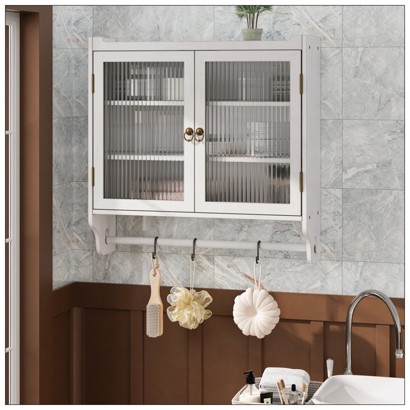 Armoire murale avec porte-serviettes 24,8 po, Blanchies