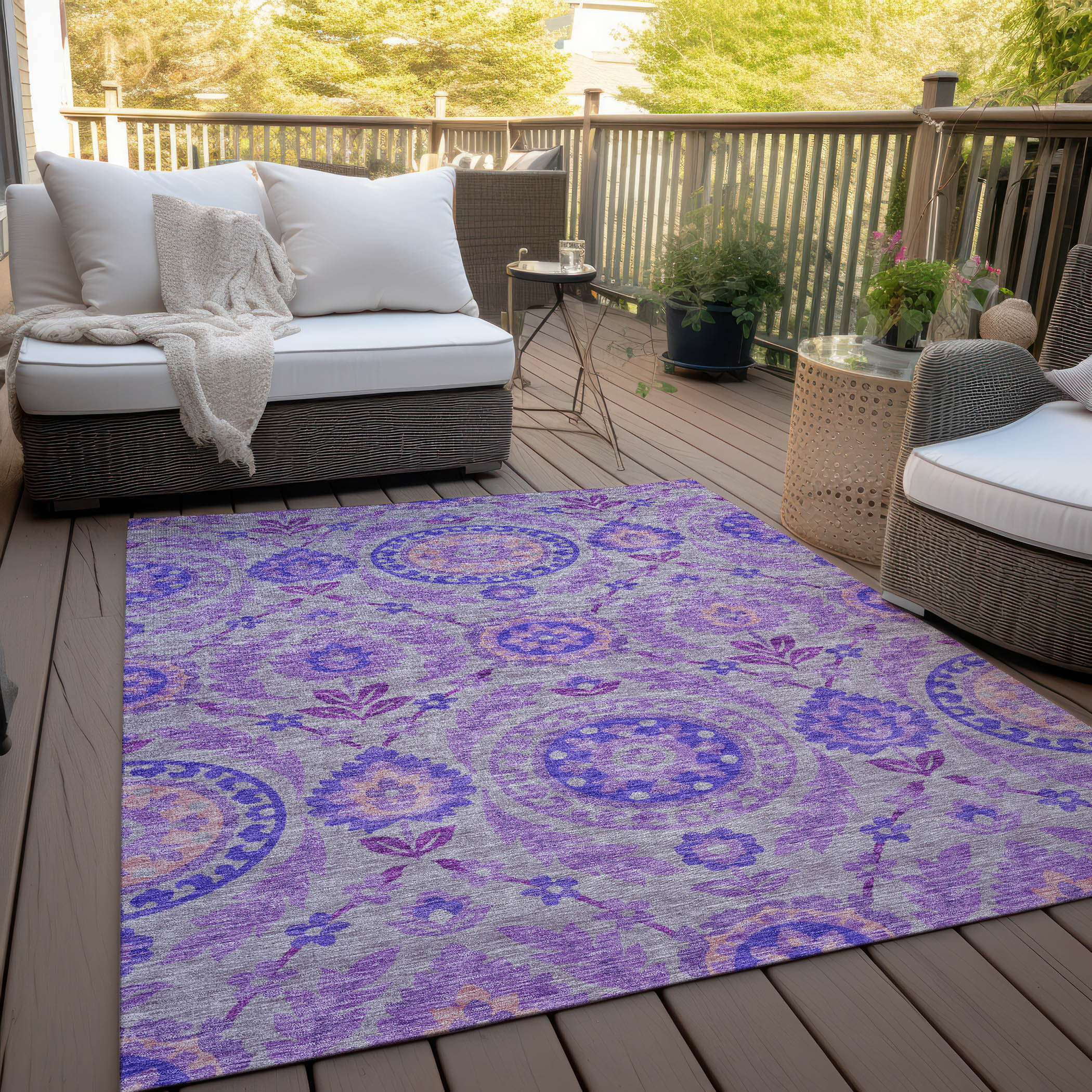 Langley Street Machine Washable Indoor/Outdoor Mahaney ACN751 Lavender ...