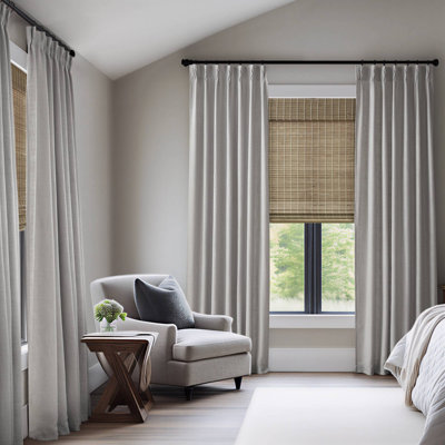 Elegant Poly Linen Curtains & Drapes 40x90 Pinch Pleat For Home