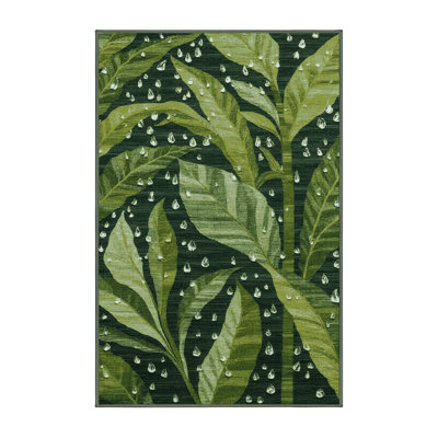 Machine Washable Nature Green Area Rug