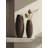 18" Dark Brown Ribbed Polyresin Table Vase