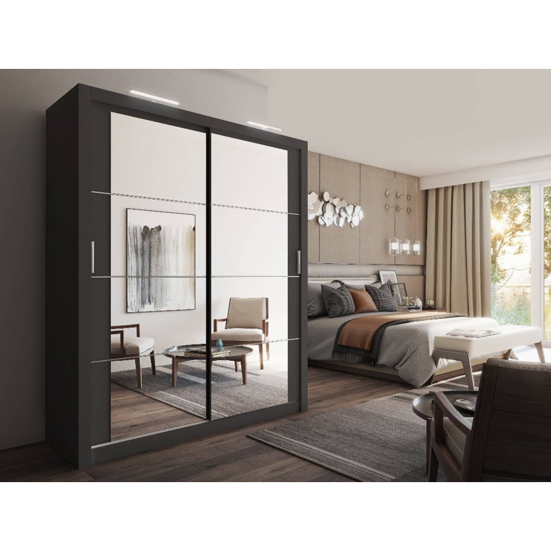 Nastasja 2 Door Manufactured Wood Wardrobe, Black