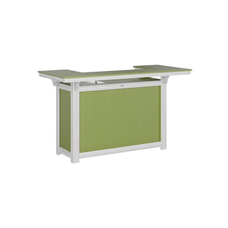 Outdoor Rectangle Bar Table, Kiwi Green, Seashell