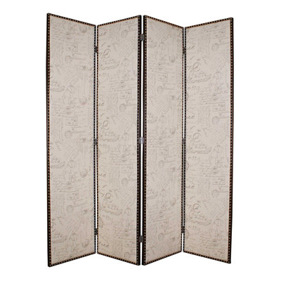 Élégant écran en bois et tissu brun clair