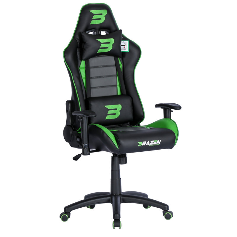 BraZen Sentinel Elite PC Gaming Chair, Green/Black