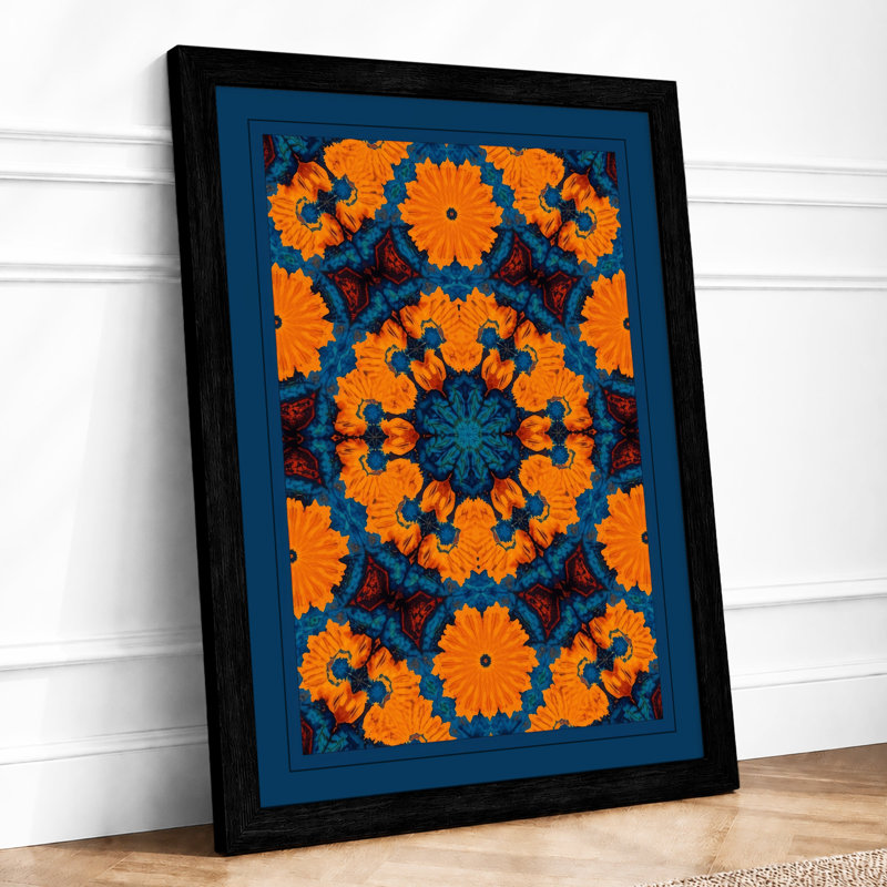 Medallion Geometric - Framed Print, Black, A4 - 29.7 x 21.0 cm