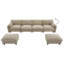 Canapé modulaire de style contemporain de 140 po en forme de U avec coussin de siège extra large de 31,5 po, USB et chargeur de type C