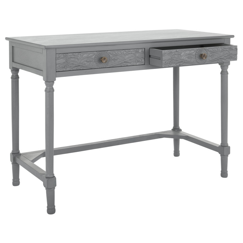 Whisnant Manufactured Wood Writing Desk, Distressed Gray