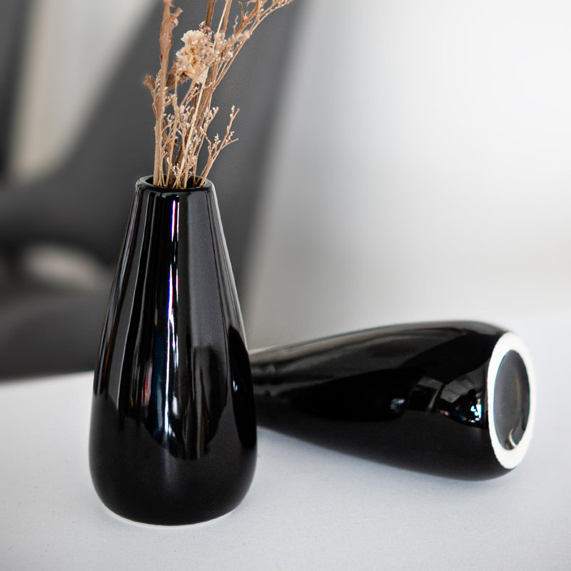 Ensemble de 8 vases Modern, Noir