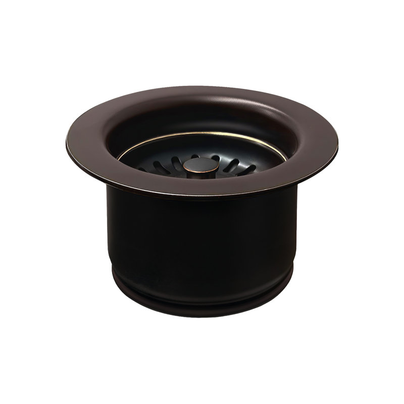 Whitehaus 3-1/2" Waste Disposer Trim with Matching Basket Strainer for Deep Fireclay Sinks, Oil Rubbed Bronze Highlighted