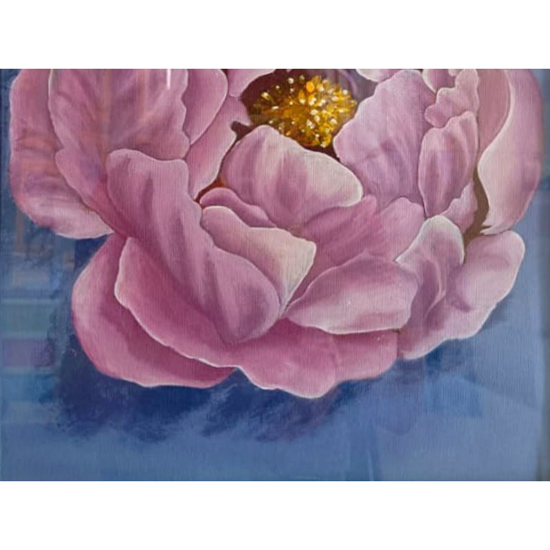 Peinture de pivoine rose | Acrylique sur toile | Sakshi Agarwal