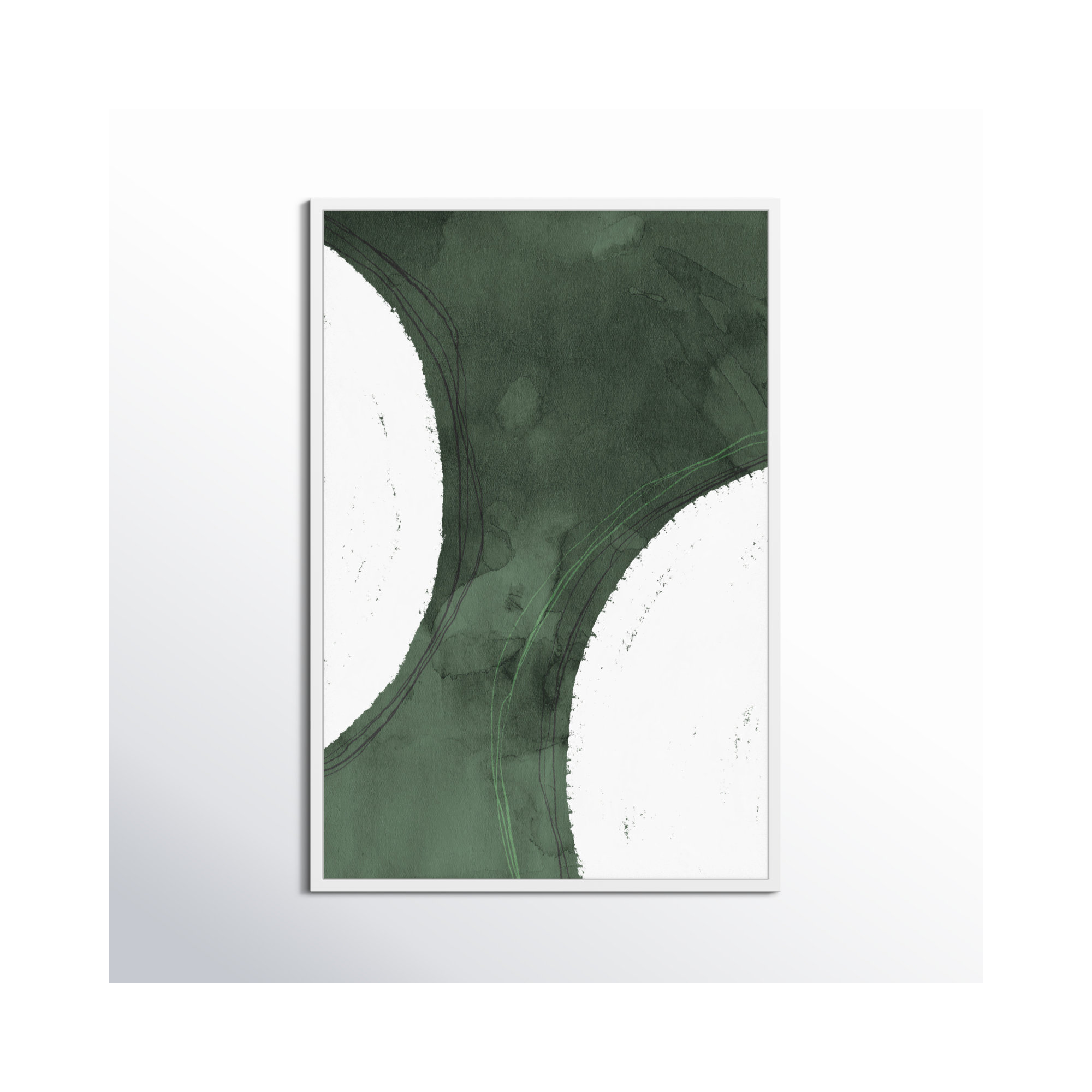 Green Moon by Oliver Gal, White, 56" H x 38" W x 0.5" D