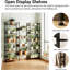 Bookshelf 5 Tiers With 4 Hooks, Triple 5 Tier Bookshelf,Bookcase Large Industrial Bookcase-1227828998