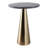 Modern Pedestal Side Table With Marble Top And Conical Base - Functional Narrow End Table For Living Room Display - 22.25", Black