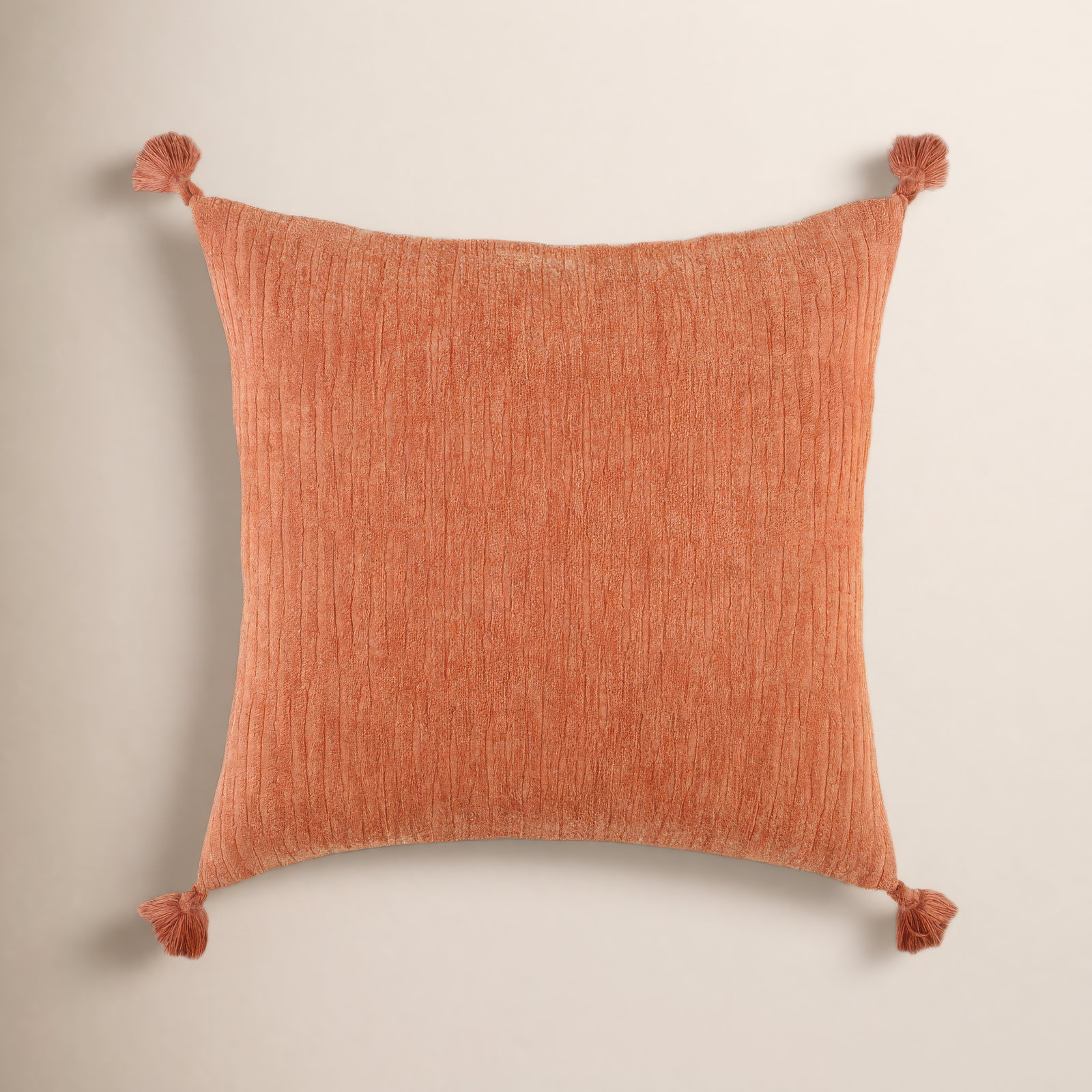 Colombina Embroidered Cotton Throw Pillow, Brown