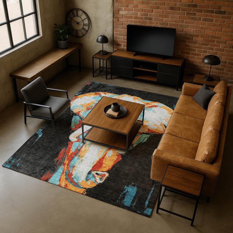 Tapis Mayfield Premium lavable à la machine, 5 pi x 7 pi 6 po, Noir