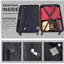 Ensemble de valises 3 pièces Valise légère PC + ABS avec deux crochets, roues pivotantes, (20/24/28) rouge