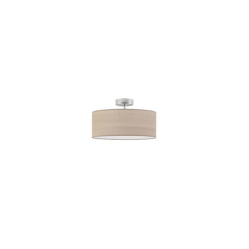 Birmadevi Fabric Semi Flush Mount, Silver, Dark Brown