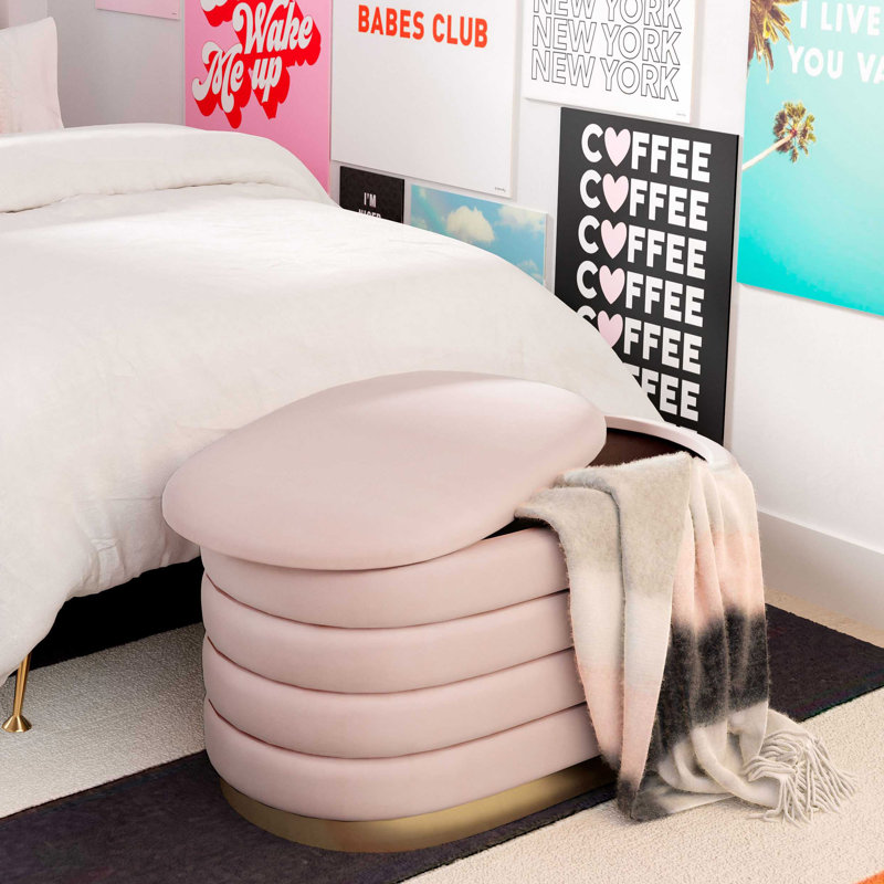 Banc de rangement rembourré TOV, Rosé