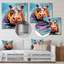 «Blue Colorful Hippo Harmony - Hippopotamusmetal», art mural-735668833