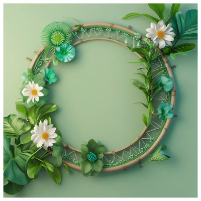 Green Floral Wreath Comforter