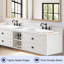Meuble-lavabo double 84 po avec plateau en pierre reconstituée Ahmadnur