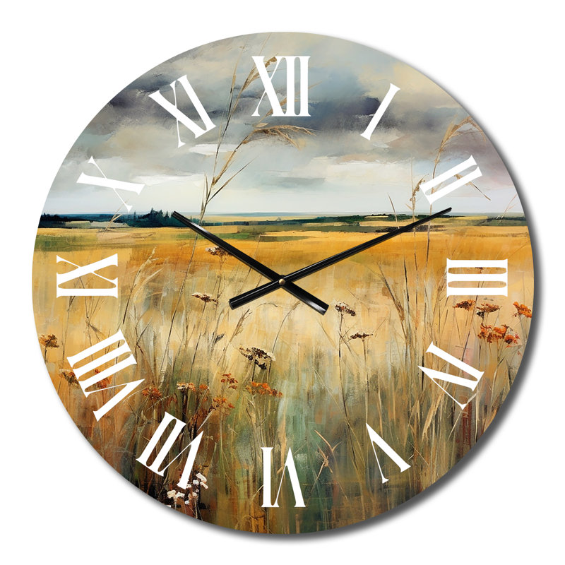 Horloge murale en métal Calming Meadow III, Petit
